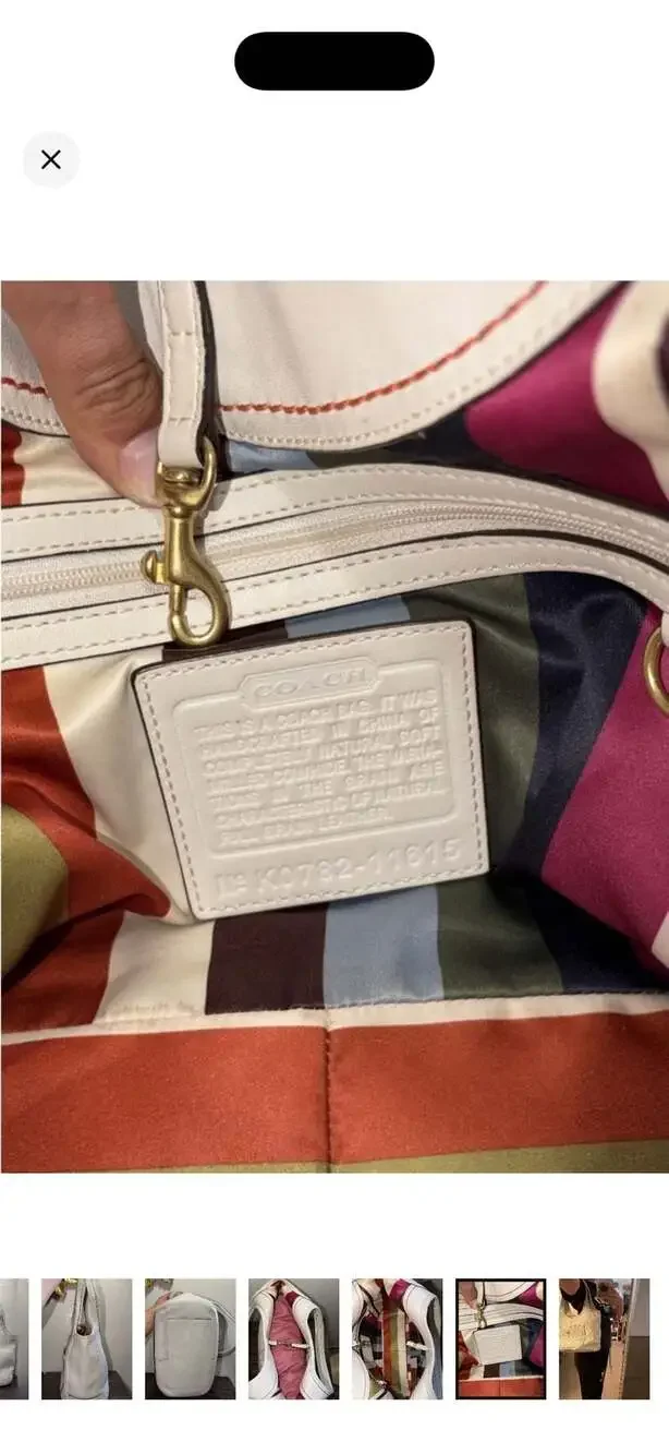 Coach Legacy Ergo Hobo Bag 11615 in White Pebble Leather